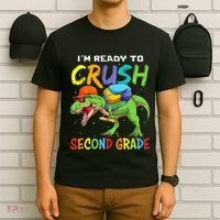 Back To School I'm Ready To Crush Second Grade Dinosaur T-Shirt thumb 6