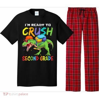 Back To School I'm Ready To Crush Second Grade Dinosaur Pajama Set