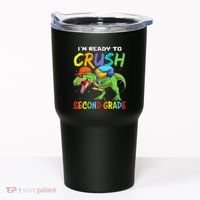 Back To School I'm Ready To Crush Second Grade Dinosaur Tumbler thumb 0
