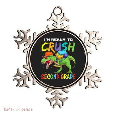 Back To School I'm Ready To Crush Second Grade Dinosaur Ornament