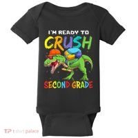 Back To School I'm Ready To Crush Second Grade Dinosaur Baby Bodysuit thumb 0