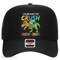 Back To School I'm Ready To Crush Second Grade Dinosaur Hat thumb 0