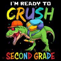 Back To School I'm Ready To Crush Second Grade Dinosaur Toddler Hoodie thumb 2