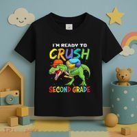 Back To School I'm Ready To Crush Second Grade Dinosaur Toddler T-Shirt thumb 3