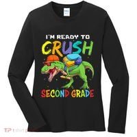 Back To School I'm Ready To Crush Second Grade Dinosaur Women's Long Sleeve Shirt thumb 0