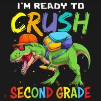 Back To School I'm Ready To Crush Second Grade Dinosaur Women's Long Sleeve Shirt thumb 2
