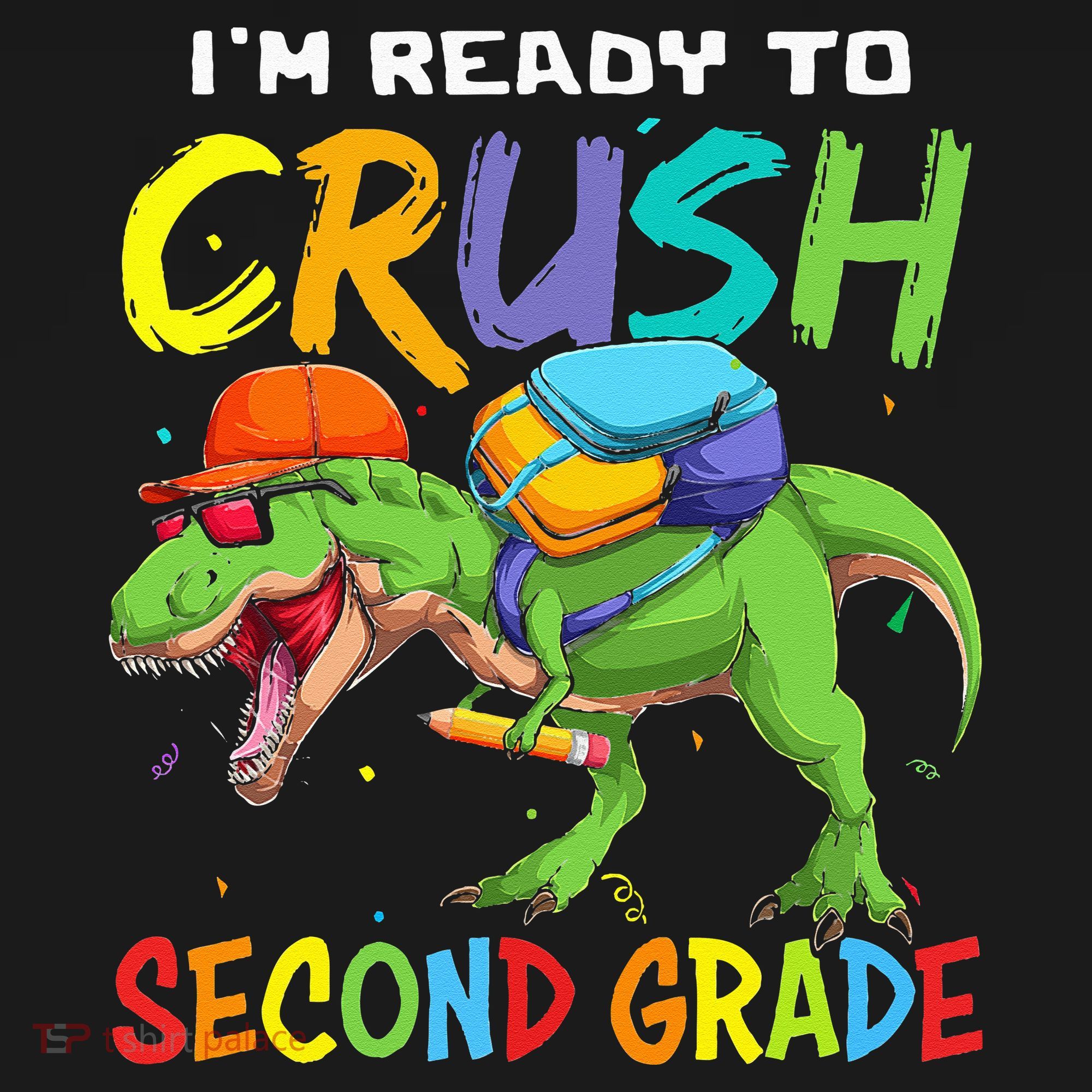 Back To School I'm Ready To Crush Second Grade Dinosaur Women's Long Sleeve Shirt