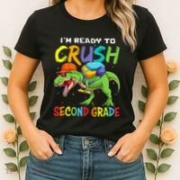 Back To School I'm Ready To Crush Second Grade Dinosaur Women's T-Shirt thumb 2