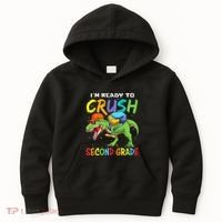 Back To School I'm Ready To Crush Second Grade Dinosaur Kids Hoodie thumb 0