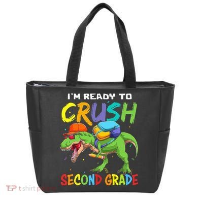 Back To School I'm Ready To Crush Second Grade Dinosaur Tote Bag