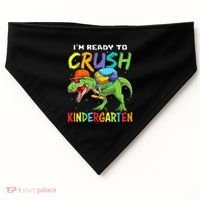 Back To School I'm Ready To Crush Kindergarten Dinosaur USA-Made Doggie Bandana thumb 0