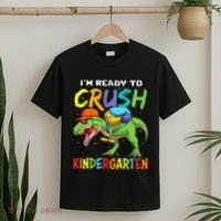 Back To School I'm Ready To Crush Kindergarten Dinosaur T-Shirt thumb 2