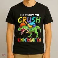 Back To School I'm Ready To Crush Kindergarten Dinosaur T-Shirt thumb 3