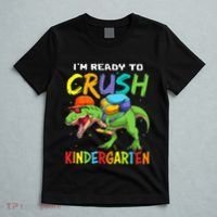 Back To School I'm Ready To Crush Kindergarten Dinosaur T-Shirt thumb 5