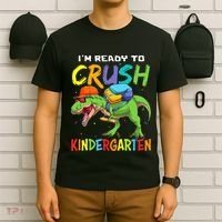 Back To School I'm Ready To Crush Kindergarten Dinosaur T-Shirt thumb 6