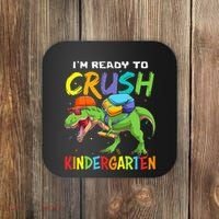 Back To School I'm Ready To Crush Kindergarten Dinosaur Coaster thumb 0