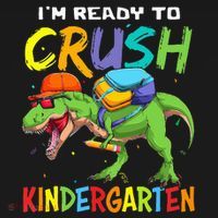 Back To School I'm Ready To Crush Kindergarten Dinosaur Women's Hoodie thumb 2