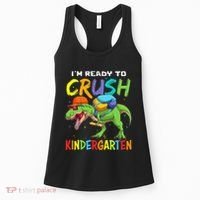 Back To School I'm Ready To Crush Kindergarten Dinosaur Women's Tank Top thumb 0