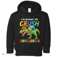 Back To School I'm Ready To Crush Kindergarten Dinosaur Toddler Hoodie thumb 0