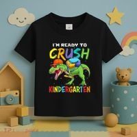 Back To School I'm Ready To Crush Kindergarten Dinosaur Toddler T-Shirt thumb 3