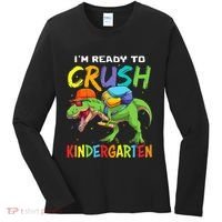 Back To School I'm Ready To Crush Kindergarten Dinosaur Women's Long Sleeve Shirt thumb 0