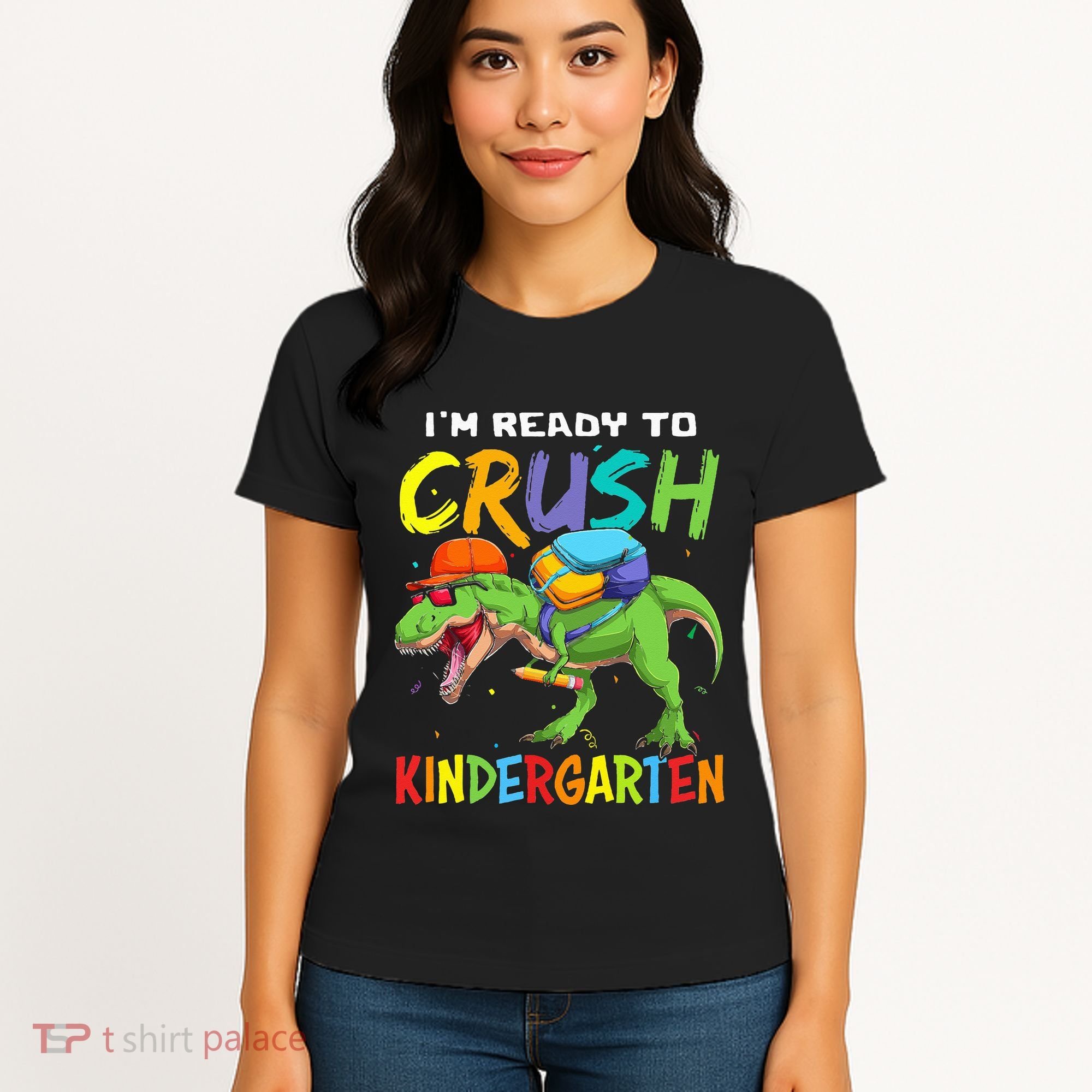 Back To School I'm Ready To Crush Kindergarten Dinosaur Women's T-Shirt