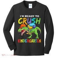 Back To School I'm Ready To Crush Kindergarten Dinosaur Kids Long Sleeve Shirt thumb 0