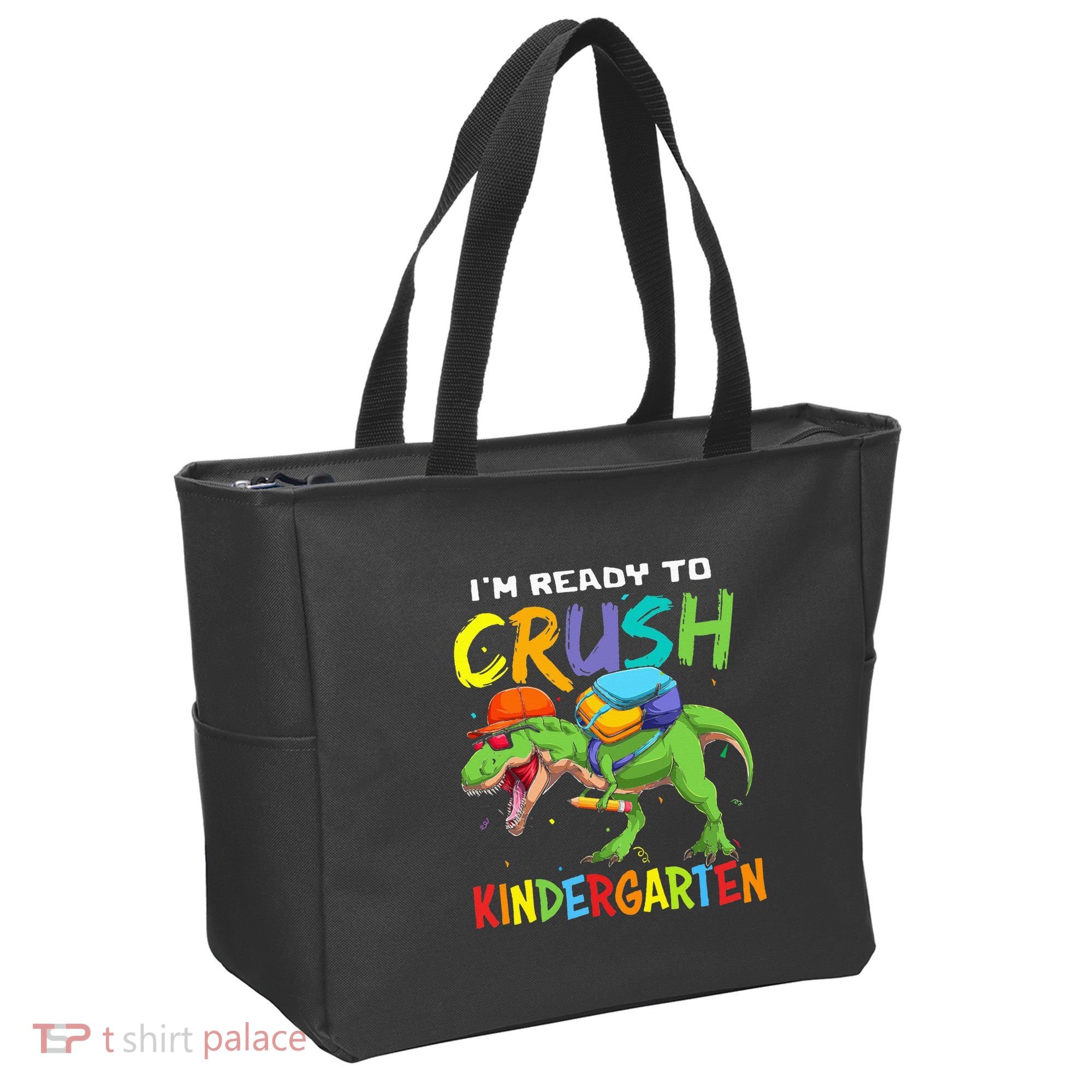 Back To School I'm Ready To Crush Kindergarten Dinosaur Tote Bag