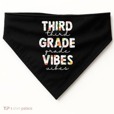 Back To School Third Grade Vibes First Day Teacher USA-Made Doggie Bandana