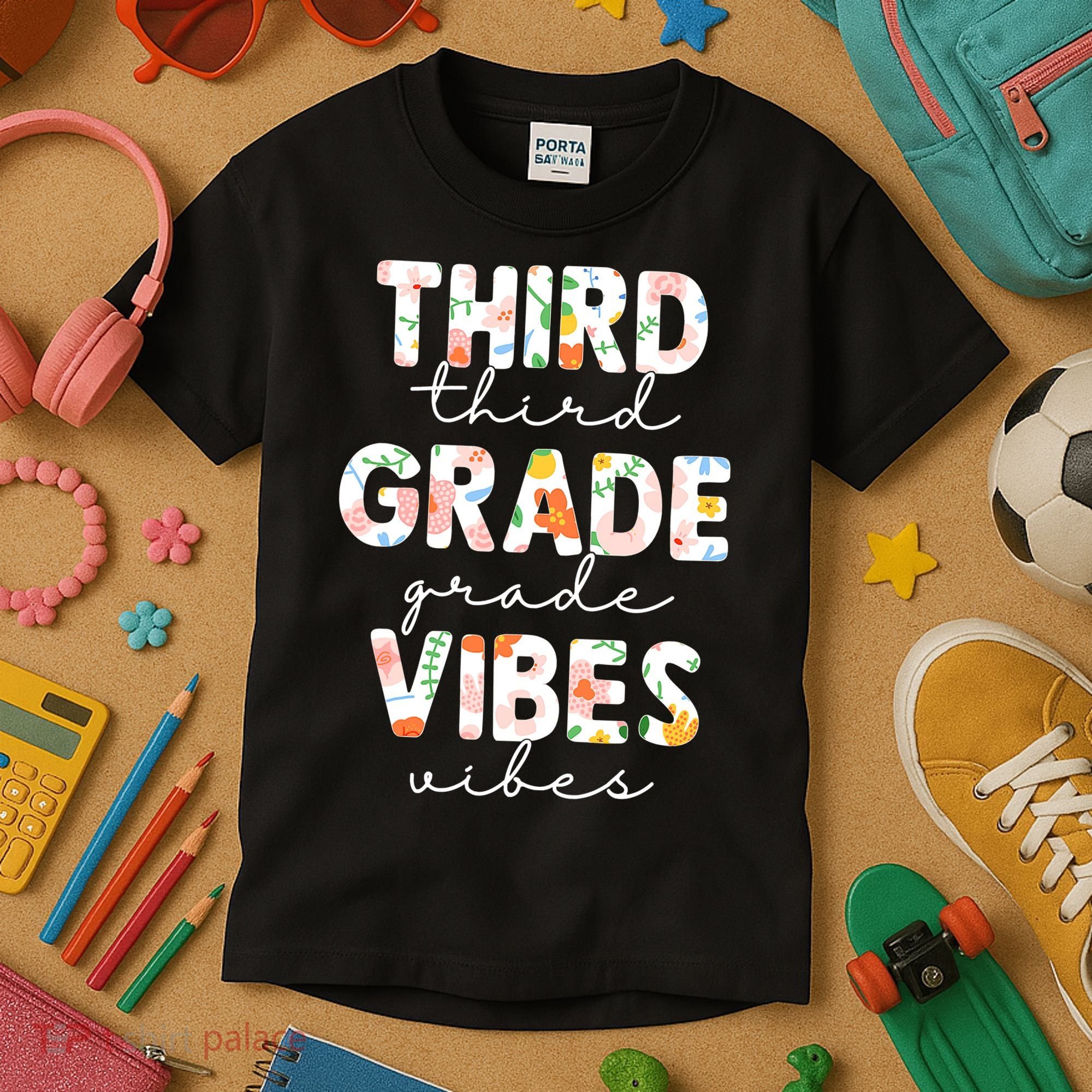 Back To School Third Grade Vibes First Day Teacher Kids T-Shirt