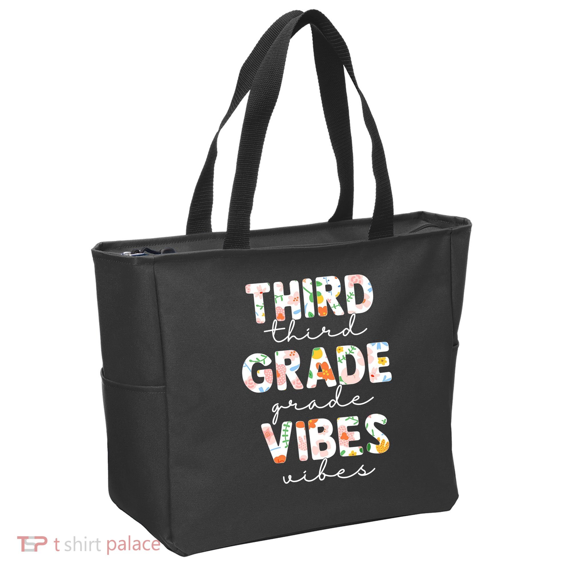 Back To School Third Grade Vibes First Day Teacher Tote Bag