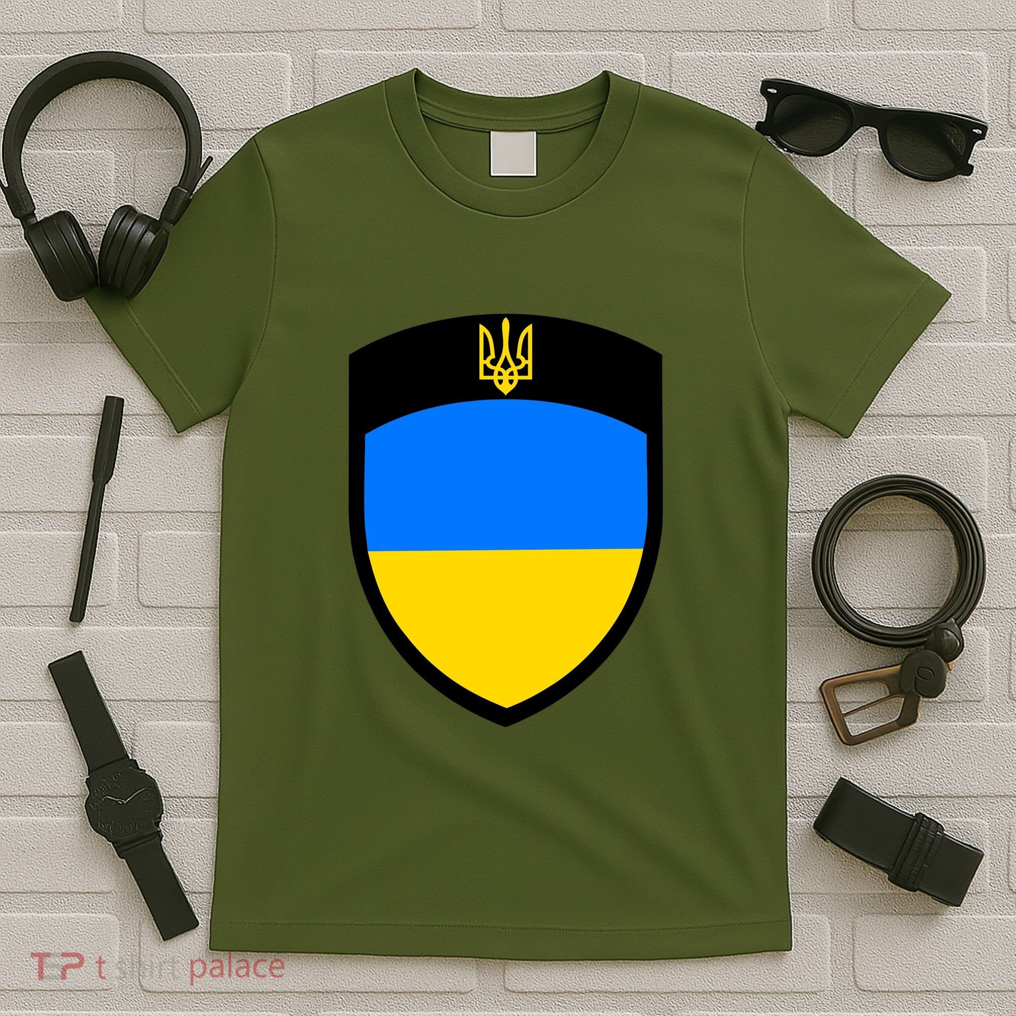 Big Tactical Shield 5 11 Stand With Ukraine Volodymyr Zelenskyy Trident Military T-Shirt