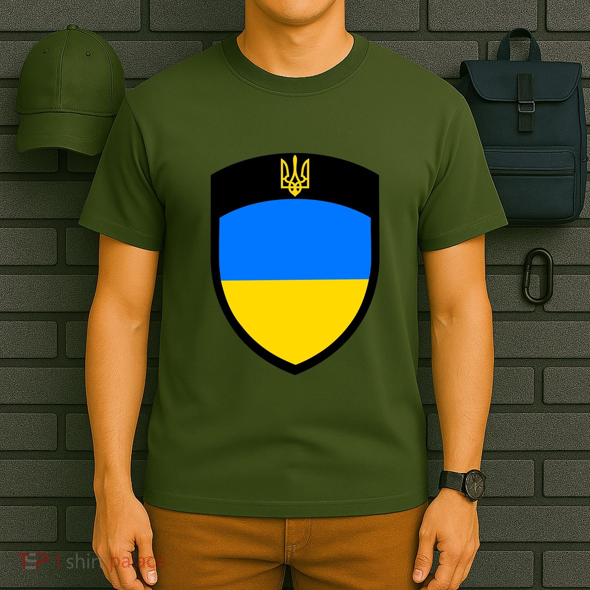 Big Tactical Shield 5 11 Stand With Ukraine Volodymyr Zelenskyy Trident Military T-Shirt