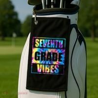 Back To School 7th Grade Vibes First Day Of School Teachers Golf Towel thumb 2