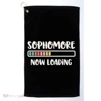 Back To School 10th Grade 10 Sophomore Now Loading Golf Towel thumb 0