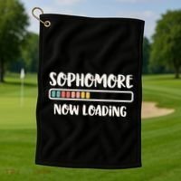 Back To School 10th Grade 10 Sophomore Now Loading Golf Towel thumb 1