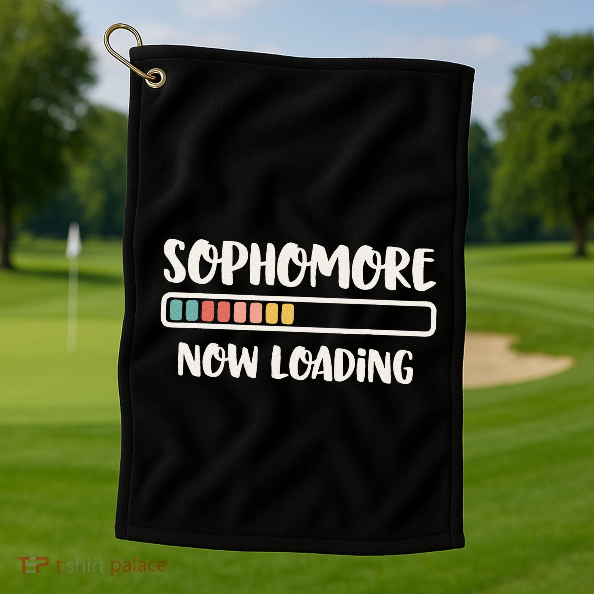 Back To School 10th Grade 10 Sophomore Now Loading Golf Towel