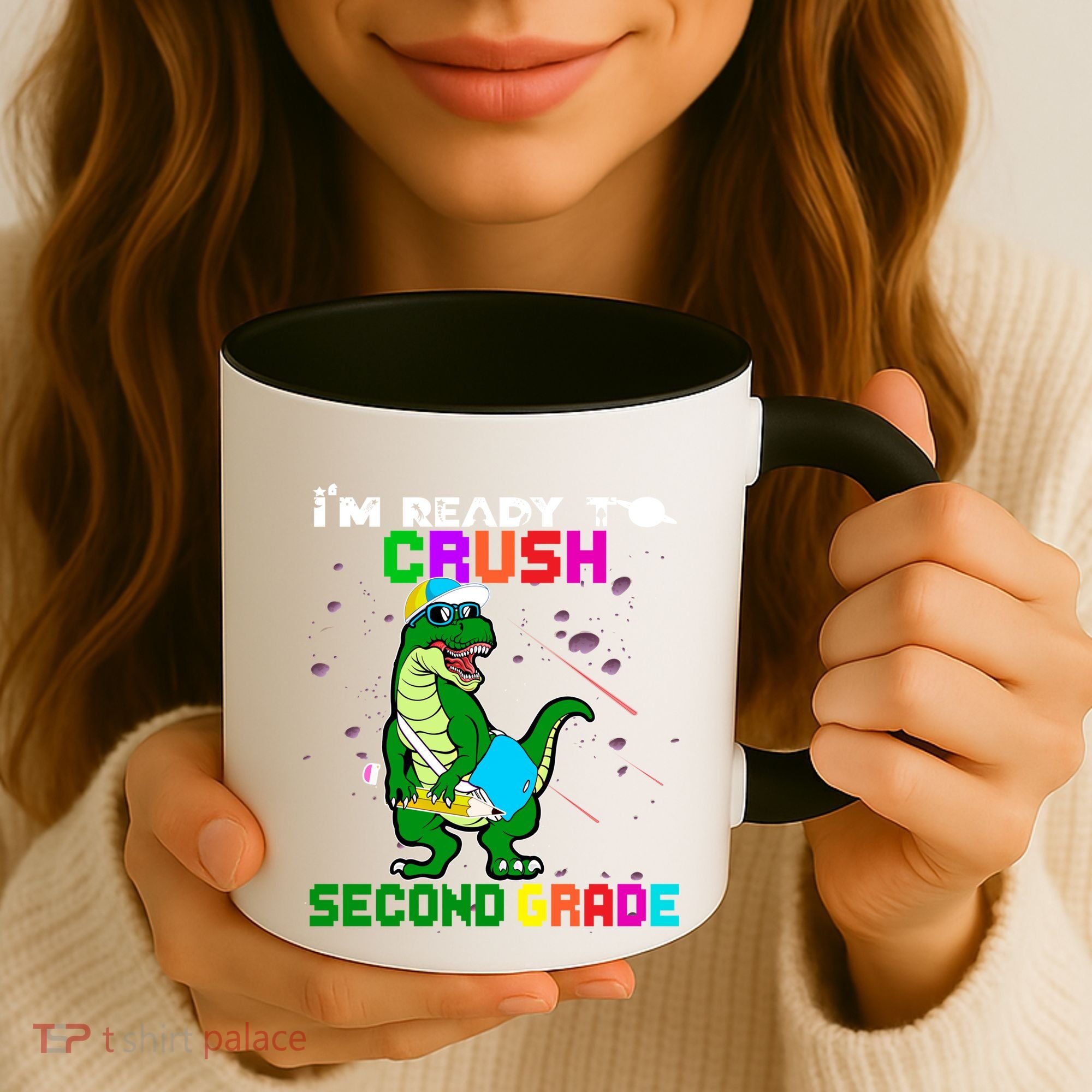 Back To School Dinosaur Im Ready To Crush Second Grade Great Gift Coffee Mug