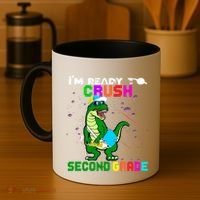 Back To School Dinosaur Im Ready To Crush Second Grade Great Gift Coffee Mug thumb 4