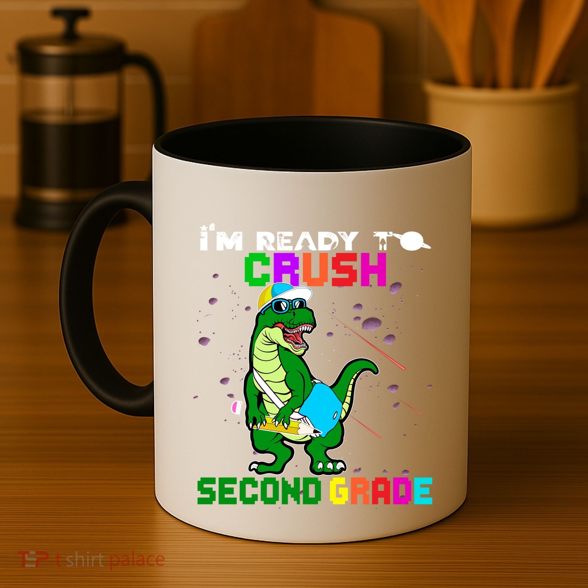 Back To School Dinosaur Im Ready To Crush Second Grade Great Gift Coffee Mug