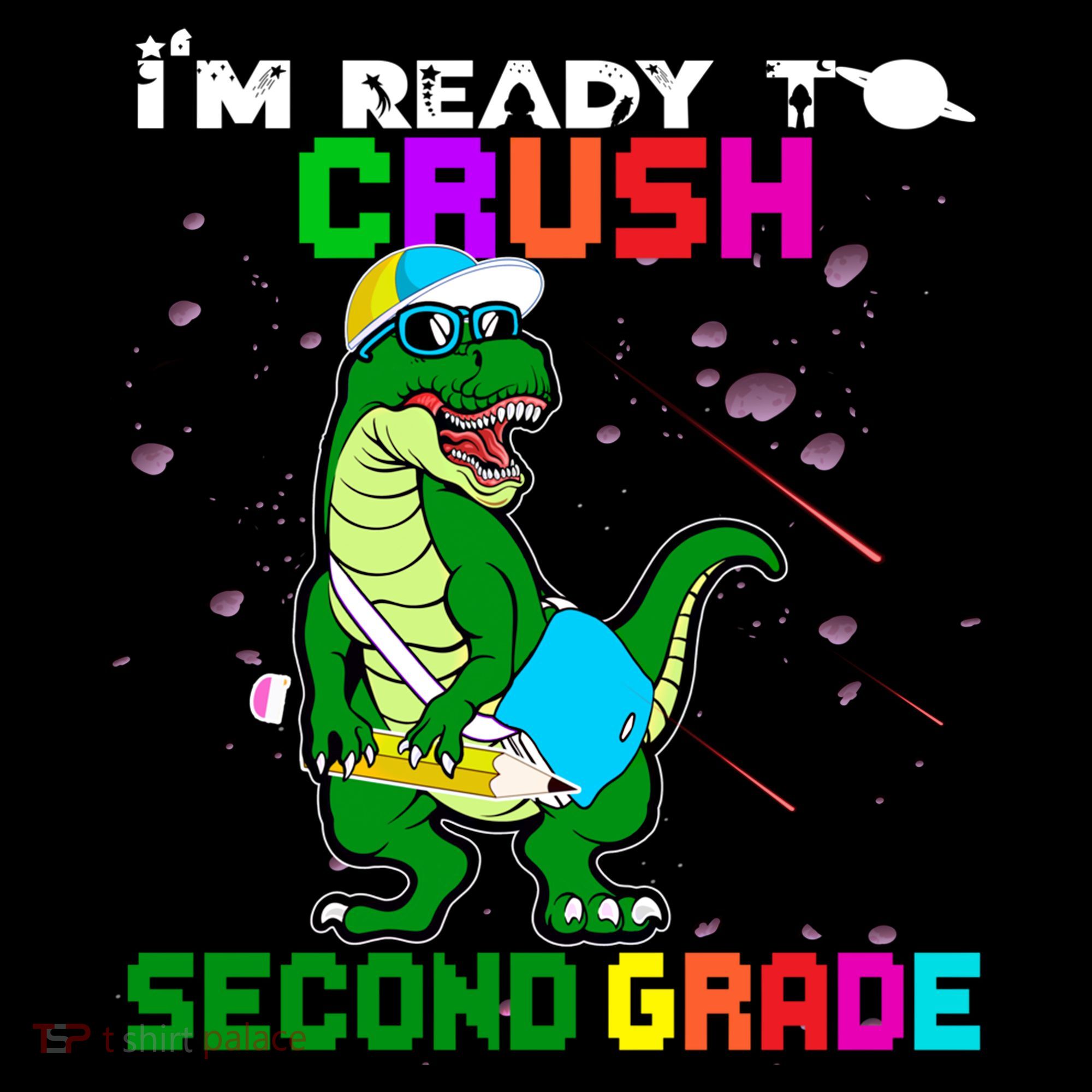 Back To School Dinosaur Im Ready To Crush Second Grade Great Gift Women's Hoodie