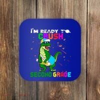 Back To School Dinosaur Im Ready To Crush Second Grade Great Gift Coaster thumb 0