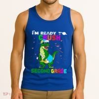 Back To School Dinosaur Im Ready To Crush Second Grade Great Gift Tank Top thumb 3