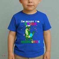 Back To School Dinosaur Im Ready To Crush Second Grade Great Gift Toddler T-Shirt thumb 2