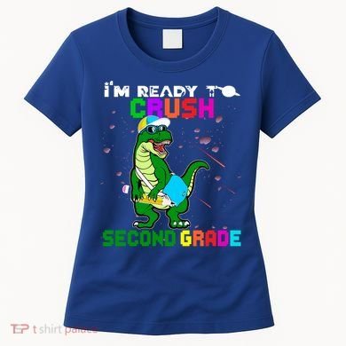 Back To School Dinosaur Im Ready To Crush Second Grade Great Gift Women's T-Shirt