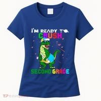 Back To School Dinosaur Im Ready To Crush Second Grade Great Gift Women's T-Shirt thumb 0