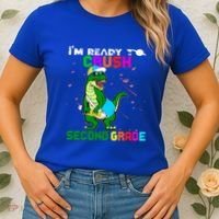 Back To School Dinosaur Im Ready To Crush Second Grade Great Gift Women's T-Shirt thumb 2