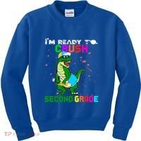 Back To School Dinosaur Im Ready To Crush Second Grade Great Gift Kids Sweatshirt thumb 0