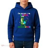 Back To School Dinosaur Im Ready To Crush Second Grade Great Gift Kids Hoodie thumb 4