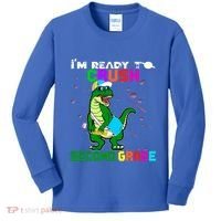 Back To School Dinosaur Im Ready To Crush Second Grade Great Gift Kids Long Sleeve Shirt thumb 0